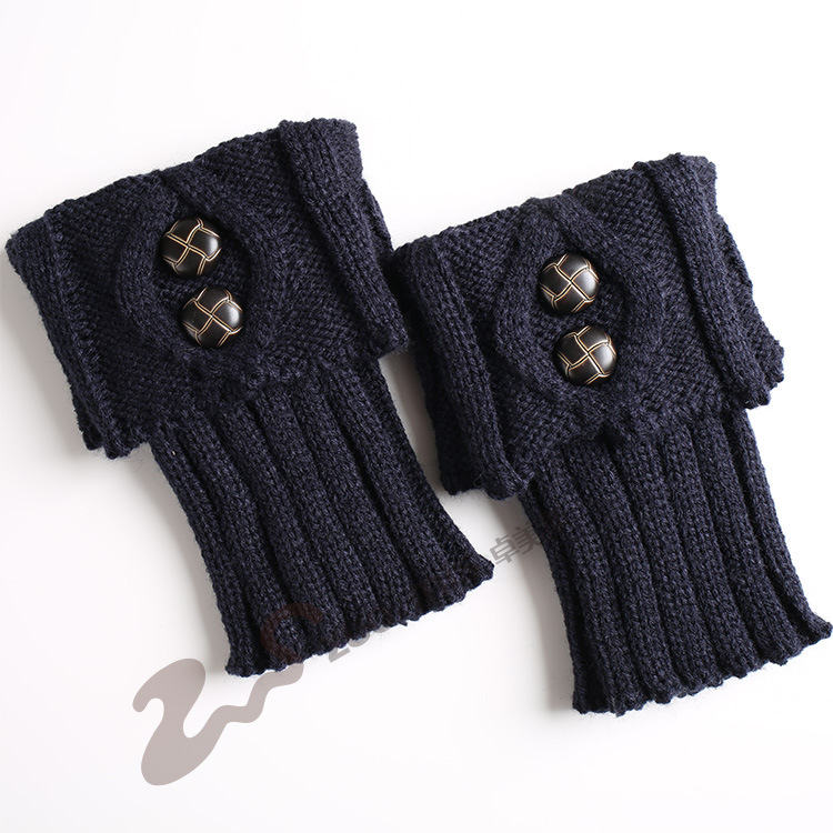 Knitting Wool Gloves For Women Warm Leg Coverings Introversion Button Mushroom Buckle Boots Socks